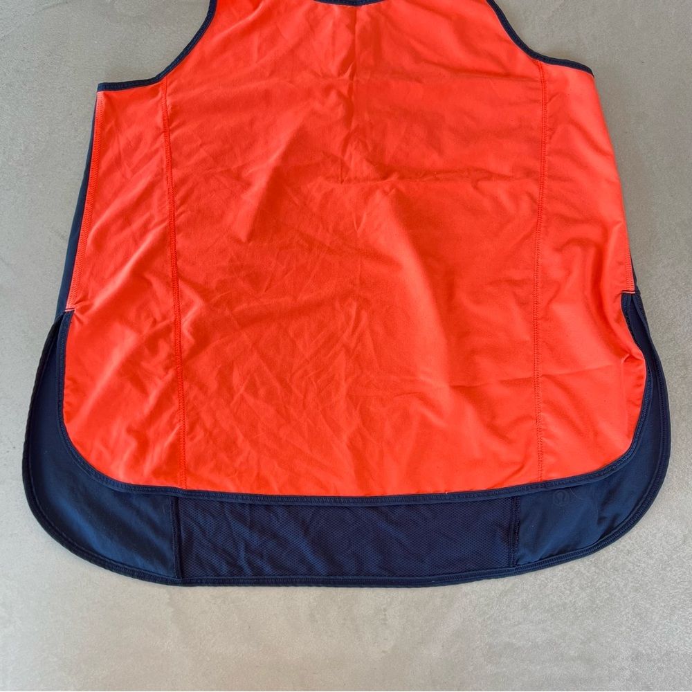 LULULEMON Pump It Up Singlet Mesh Back Racer back tank,‎ Navy & Bright Orange, 6 - Picture 5 of 14
